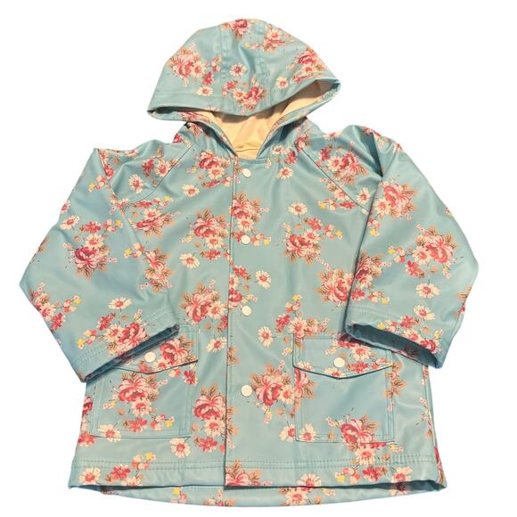 Powell Craft Raincoat Blue Floral Girls Size 2-3 - Picture 1 of 6